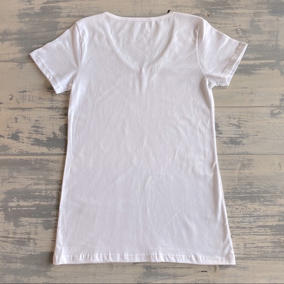 Lot of THREE Modbod White V- neck Tee, NWOT, USA Made - Picture 4 of 4